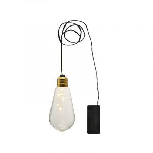Transparent Edison-lampa, på batteri
