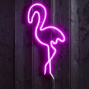 Metall utelampa rosa, Flamingo, 5,8W, rosa LED, IP44
