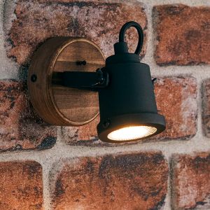 Trä väggspotlight brun, Jantina