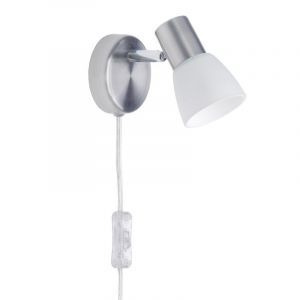 Metall vägglampa krom, Alaya, med brytare