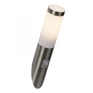 Plast utomhus vägglampa med rörelsesensor krom, Tom, IP44