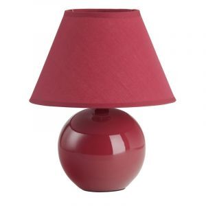 Keramik bordslampa röd, Pilar, med brytare