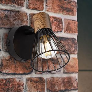 Modern vägglampa brun, Floor, med brytare