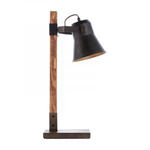 Trä bordslampa brun, Audrey, med brytare