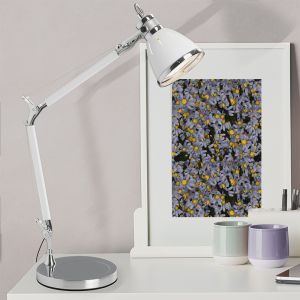 Design skrivbordslampa krom, Luuke, med brytare