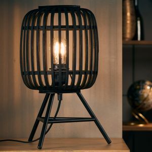 Trä bordslampa svart, Brain
