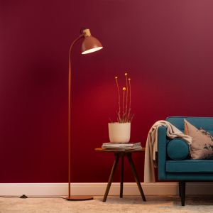 Rustik golvlampa röd, Thalina, med brytare