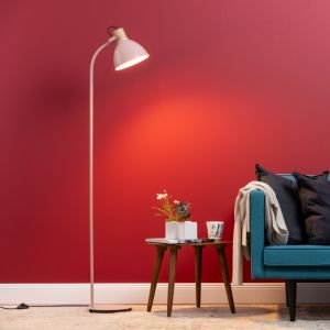 Rustik golvlampa rosa, Thalina, med brytare