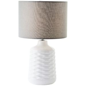 Retro bordslampa vit, Roelf, med brytare