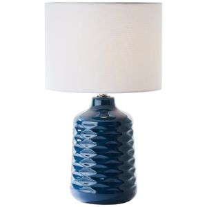 Retro bordslampa blå, Roelf, med brytare