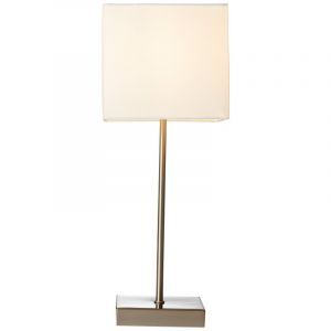 Tyg bordslampa krom, Marinda, med brytare