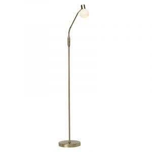 Metall golvlampa mässing, Jaydah, med brytare
