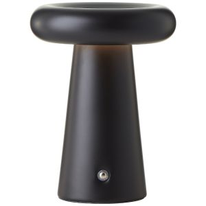 Modern uppladdningsbar utomhusbordslampa svart, Stig, 3W, 3000K LED, IP44, 3 stegs dimmer