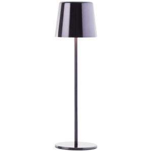 Modern uppladdningsbar utomhusbordslampa svart, Skander, 4W, varm till kall vit justerbar LED, IP44, med beröringsdimmer