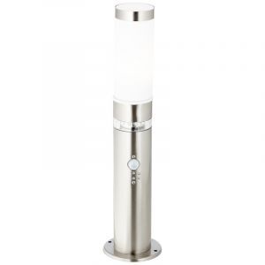 Plast golvlampa utomhus med skymningssensor krom, Sage, 2W, 3000K LED, IP44