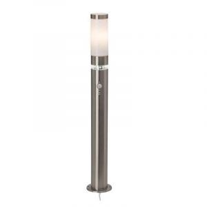 Plast golvlampa utomhus med rörelsesensor krom, Sage, 5W, 3000K LED, IP44