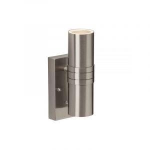 Modern utomhus vägglampa med skymningssensor krom, Jaycie, 2,5W, 3000K LED, IP44