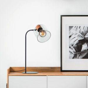 Modern bordslampa grå, Serkan, med brytare