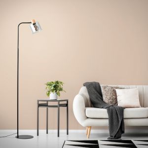 Modern golvlampa grå, Serkan, med brytare