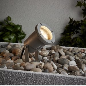 Glas trädgårdsspotlight grå, Shanna, 3W, 3000K LED, IP44