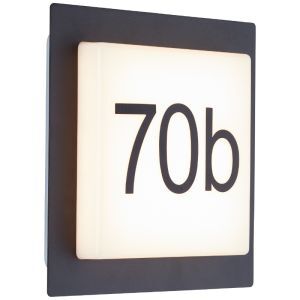 Aluminium husnummer lampa svart, Nurcan, 9W, 3000K LED, IP44