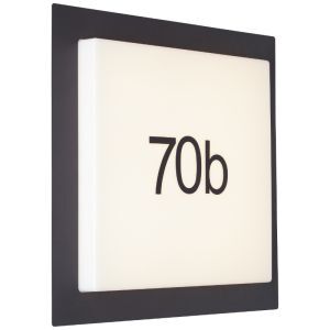 Aluminium husnummer lampa svart, Nurcan, 15W, 3000K LED, IP44