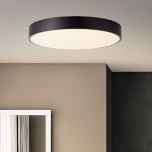 Modern plafond svart, Asude, 60W, varm till kall vit justerbar LED, met fjärrkontroll
