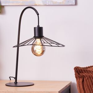 Retro bordslampa svart, Famke, med brytare