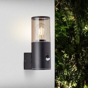 Modern utomhus vägglampa med rörelsesensor svart, Sherwin, IP44