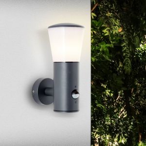 Modern utomhus vägglampa med rörelsesensor antracit, Rawi, IP44