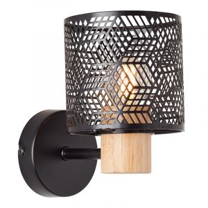 Trä vägglampa svart, Sherona