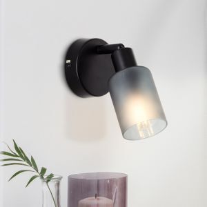 Glas väggspotlight svart, Fanny