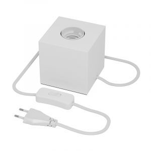 Vit bordslampa utan skärm modern, Loana, med brytare
