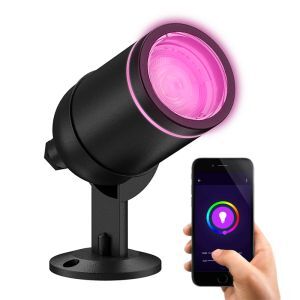 Svart smart utelampa aluminium, Halo, 4W, RGBW LED, IP54
