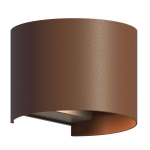 Rostfärgad up down vägglampa aluminium, Dion, 7W, 3000K LED, IP54