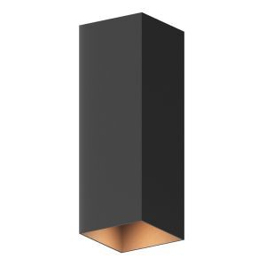 Svart up down vägglampa aluminium, Dion, 8W, 3000K LED, IP54