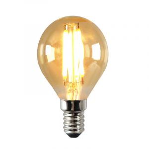 Dimbar Olucia E14 LED lampa, P45, 3w, bärnstensfärgad glas, 2200k