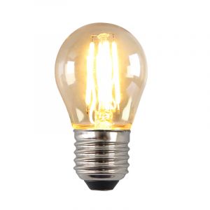 Dimbar Olucia E27 LED lampa, P45, 4W, bärnstensfärgad glas, 2700K