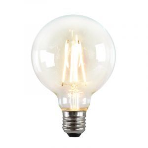 Dimbar Olucia E27 LED lampa, G95, 5w, Transparent glas, 2700k