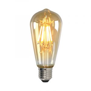 Dimbar Olucia E27 Edison LED lampa, ST58, 5w, bärnstensfärgad glas, 2200k