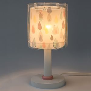 Flerfärgad bordslampa barn plast, Rain, med brytare