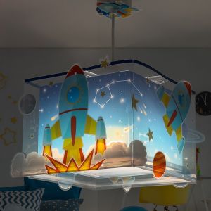 Blå fönsterlampa barn plast, Rocket