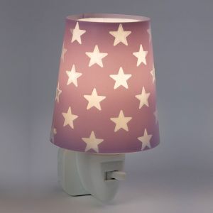Lila nattlampa barn plast, Stars