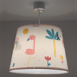 Rosa fönsterlampa barn plast, Flamingo