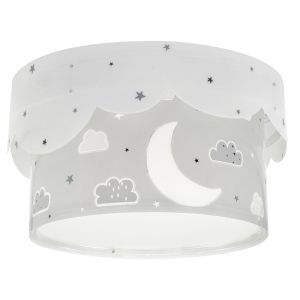 Grå taklampa barn plast, Moon