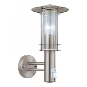Silver modern utomhus vägglampa med rörelsesensor rostfritt stål, Arabella, IP44