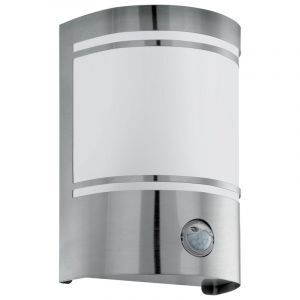 Silver modern utomhus vägglampa med rörelsesensor glas, Aartje, IP44