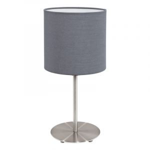 Grå modern bordslampa tyg, Abano, med brytare