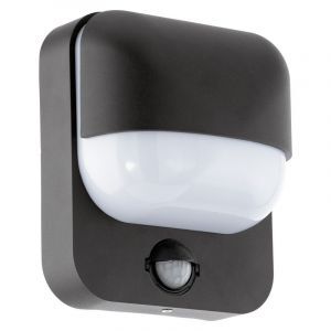 Svart utomhus vägglampa med skymningssensor plast, Aartie, IP44