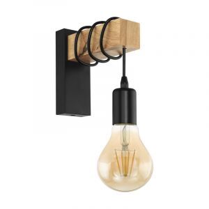 Trä vägglampa brun, Anton